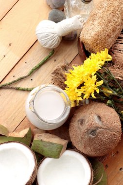 Hindistan cevizi ve süt, yağ coco organik sağlıklı gıda ve güzellik için 