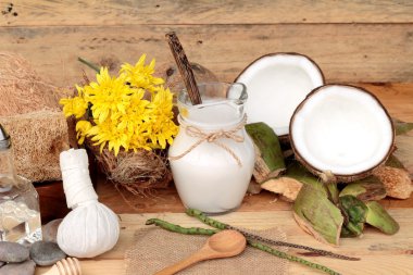 Hindistan cevizi ve süt, yağ coco organik sağlıklı gıda ve güzellik için 