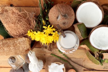 Hindistan cevizi ve süt, yağ coco organik sağlıklı gıda ve güzellik için 