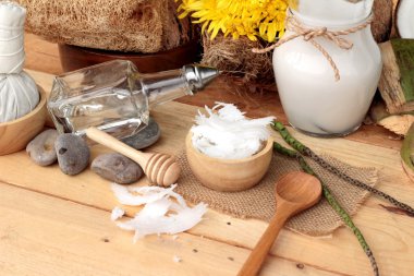 Hindistan cevizi ve süt, yağ coco organik sağlıklı gıda ve güzellik için 