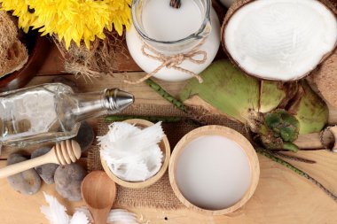 Hindistan cevizi ve süt, yağ coco organik sağlıklı gıda ve güzellik için 