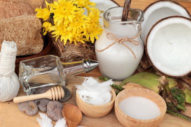 Hindistan cevizi ve süt, yağ coco organik sağlıklı gıda ve güzellik için 