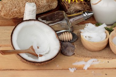 Hindistan cevizi ve süt, yağ coco organik sağlıklı gıda ve güzellik için 