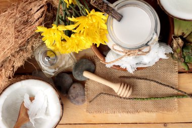 Hindistan cevizi ve süt, yağ coco organik sağlıklı gıda ve güzellik için 