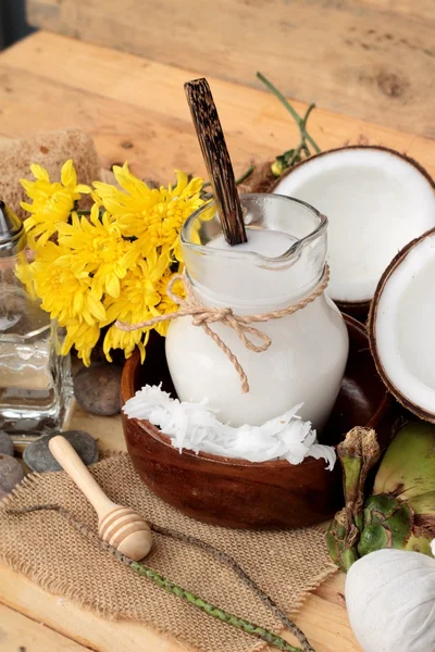 Hindistan cevizi ve süt, yağ coco organik sağlıklı gıda ve güzellik için 