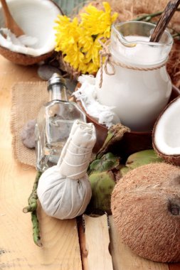 Hindistan cevizi ve süt, yağ coco organik sağlıklı gıda ve güzellik için 