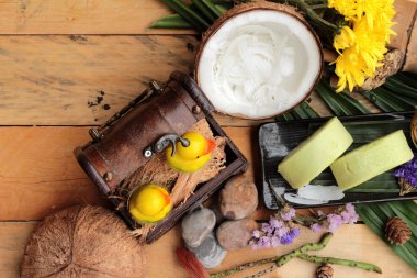 Yeşil kek ile Hindistan cevizi dolgulu alır.