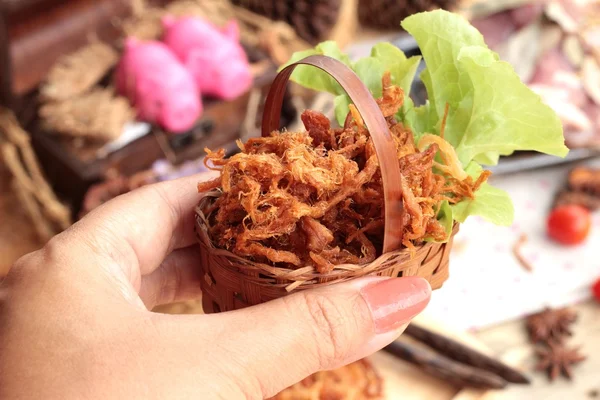 Domuz rostosu şeritler ve çiğ domuz Kuru.