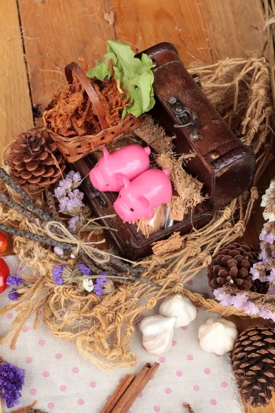 Trockener Schweinebraten in Streifen. — Stockfoto