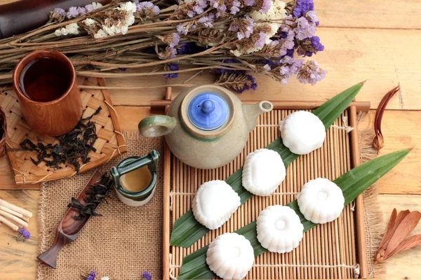 Boby placičky mochi japonské dezert lahodné. — Stock fotografie