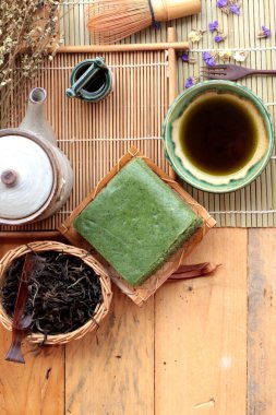 Yeşil çay pasta Japon tatlı ve yeşil çay