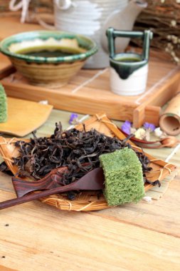 Yeşil çay pasta Japon tatlı ve yeşil çay