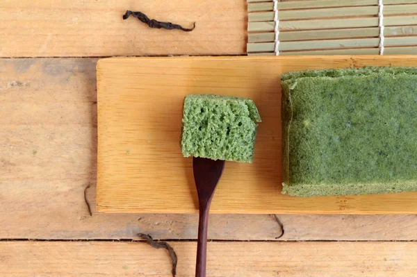 Yeşil çay pasta Japon tatlı. — Stok fotoğraf