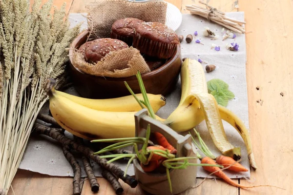 Torta di banana di deliziosa e banana matura . — Foto Stock