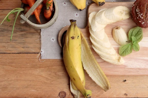 Banana cake of delicious and  banana ripe. — Stock Photo, Image