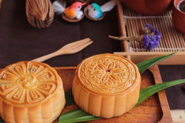 Festival moon pasta ve çay - Çin tatlı lezzetli.