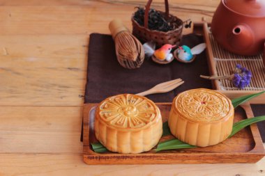 Festival moon pasta ve çay - Çin tatlı lezzetli.