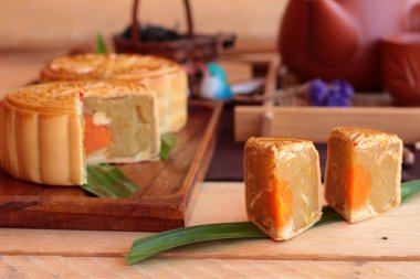 Festival moon pasta ve çay - Çin tatlı lezzetli.