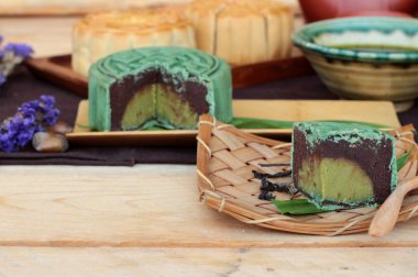 Festival moon pasta ve çay - Çin tatlı lezzetli.