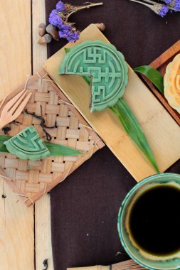 Festival moon pasta ve çay - Çin tatlı lezzetli.