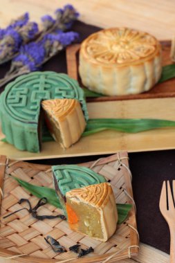 Festival moon pasta ve çay - Çin tatlı lezzetli.