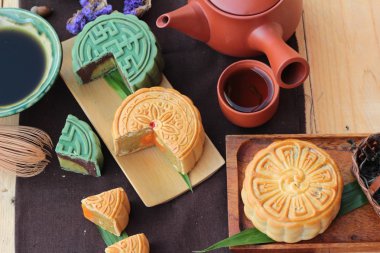 Festival moon pasta ve çay - Çin tatlı lezzetli.