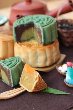 Festival moon pasta ve çay - Çin tatlı lezzetli.