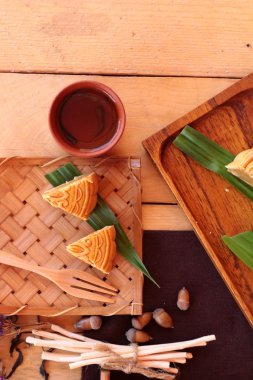 Festival moon pasta ve çay - Çin tatlı lezzetli.