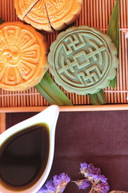 Festival moon pasta ve çay - Çin tatlı lezzetli.