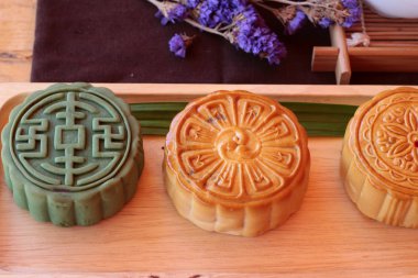 Festival moon pasta ve çay - Çin tatlı lezzetli.