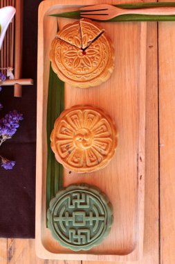 Festival moon pasta ve çay - Çin tatlı lezzetli.