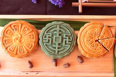 Festival moon pasta ve çay - Çin tatlı lezzetli.