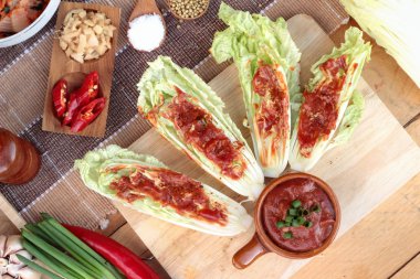 Kimchi Koreli gıda geleneksel.