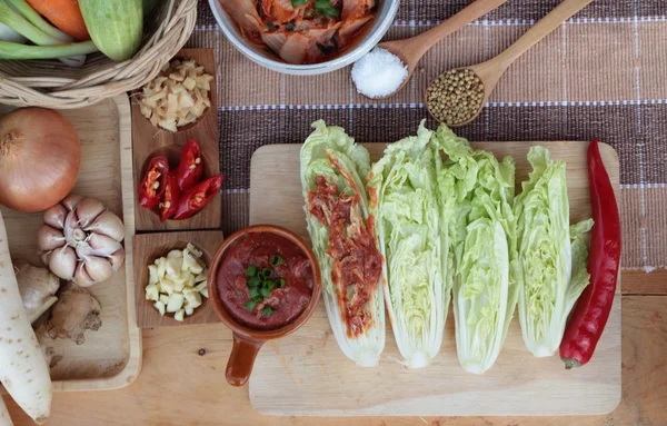 Kimchi tradiční korejské jídlo. — Stock fotografie