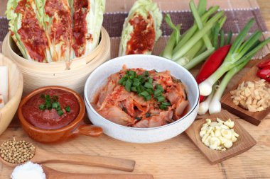 Kimchi Koreli gıda geleneksel.