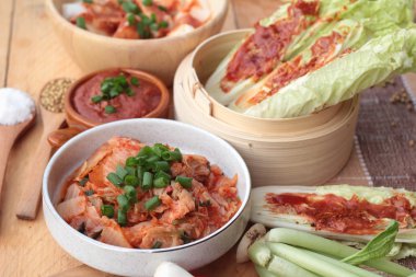 Kimchi Koreli gıda geleneksel.