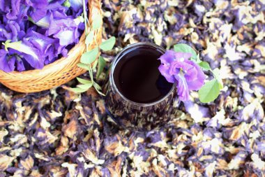 Anchan çiçekler su ve taze anchan çiçekler mor.