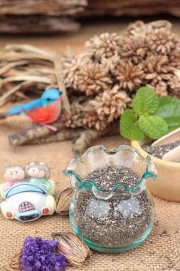 Chia tohum sağlıklı bir diyet için Kuru.