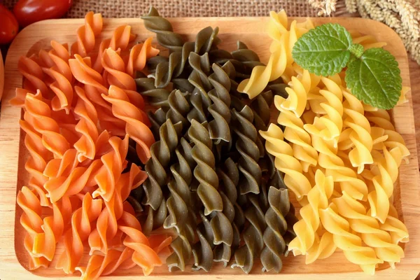 Raw homemade italian pasta colorful for cooking. — Stock Photo, Image