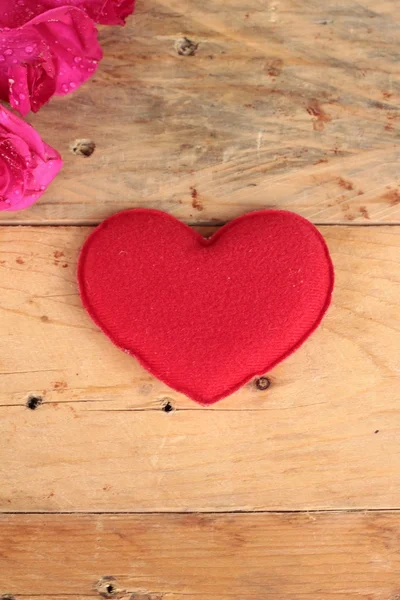 Rose with red hearts for Valentine's Day. — Stock Photo, Image