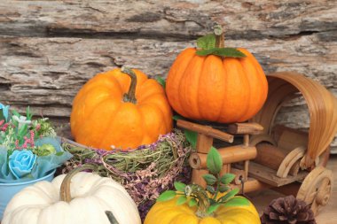 Kabak ahşap arka plan üzerinde fantezi.