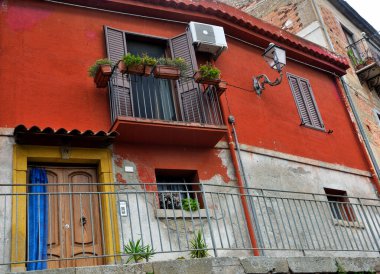 kadim eski kasaba Naso Sicilya İtalya