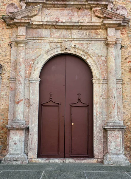 Portal Parroquia San Nicolo Bari San Marco Alunzio Sicily Italia — Foto de Stock