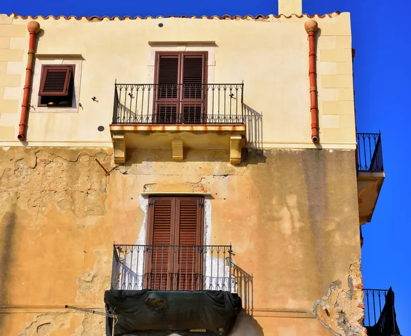 Typowy Dom Cefal Sycylia Włochy — Zdjęcie stockowe