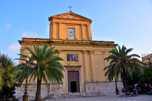 Kathedraal Moederkerk Neoklassieke Stijl Sep 2020 Sant Agata Militello Sicilië — Stockfoto