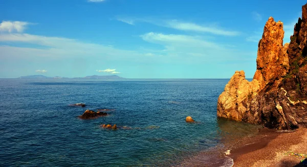 Scogliere Capo Orlando Isole Eolie — Foto Stock