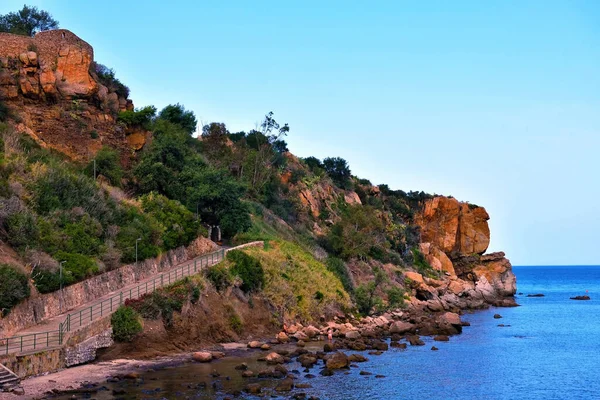 Klif Cefalu Sicilië Italië — Stockfoto