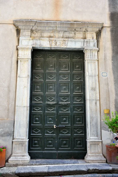 Portal Igreja Maria Dell Annunziata Construído 1500 Cefalu Sicília Itália — Fotografia de Stock