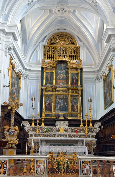 Interior Del Santuario Santissima Annunziata Estilo Barroco Consagrado Año 1354 —  Fotos de Stock