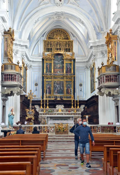 Interior Del Santuario Santissima Annunziata Estilo Barroco Consagrado Año 1354 — Foto de Stock